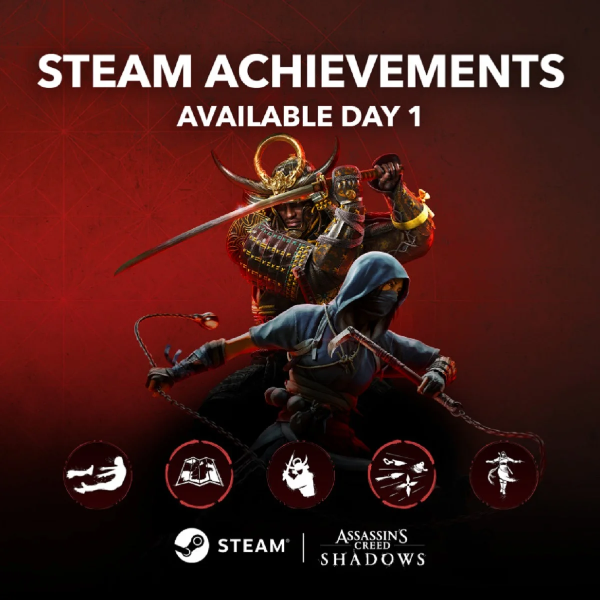 Ubisoft опубликовала список достижений Assassin's Creed Shadows в Steam.