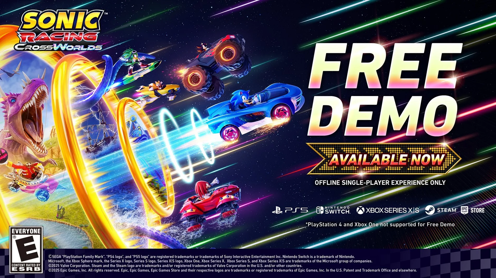 Sonic Racing: CrossWorlds — демоверсия уже в ваших консолях и ПК