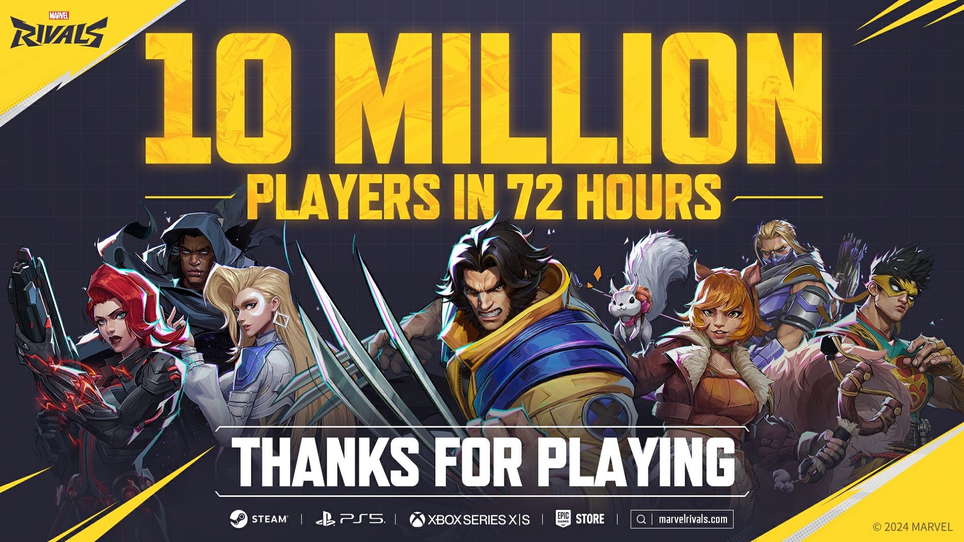 Аудитория шутера Marvel Rivals в духе Overwatch превысила 10 млн игроков за 3 дня с релиза - изображение 1 Аудитория шутера Marvel Rivals в духе Overwatch превысила 10 млн игроков за 3 дня с релиза - фото 1