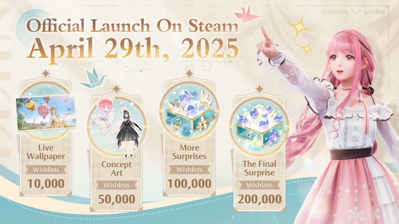 Infinity Nikki выходит в Steam 29 апреля 2025 года.