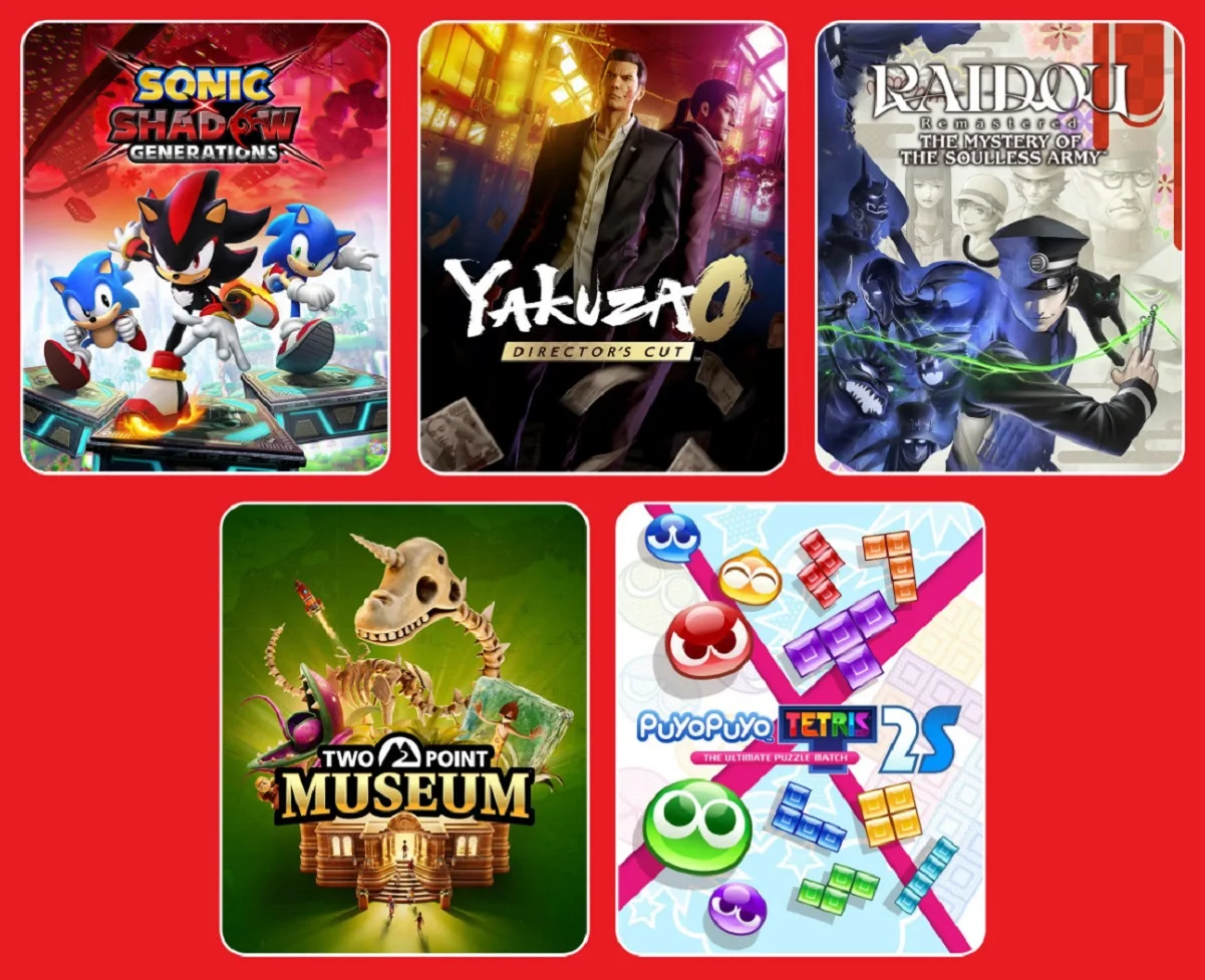 Sega анонсировала новые игры для Nintendo Switch 2: Sonic x Shadow Generations, Two Point Museum, Puyo Puyo Tetris 2S и RAIDOU Remastered: The Mystery of the Soulless Army.