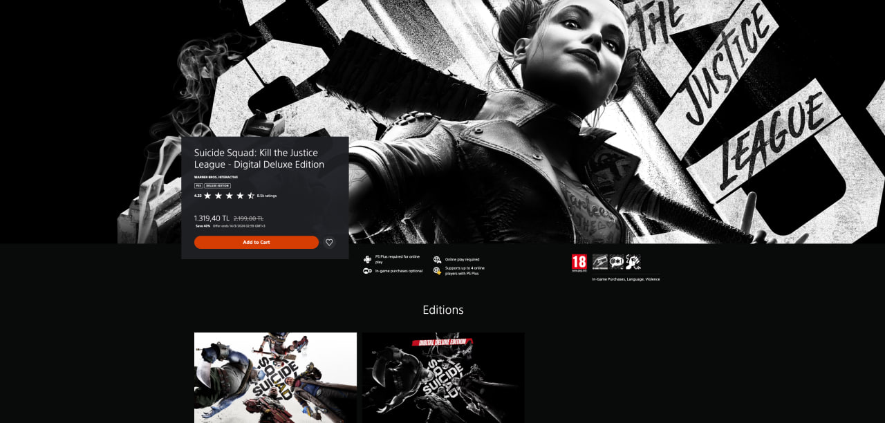 Suicide Squad Kill the Justice League уже получила первую скидку в PS Store - изображение 1 Suicide Squad Kill the Justice League уже получила первую скидку в PS Store - фото 1