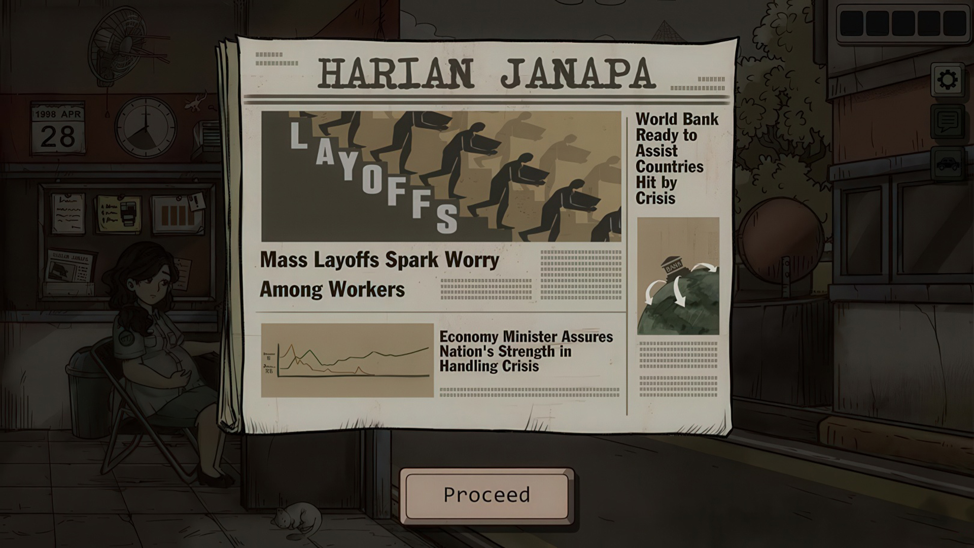 Газеты в игре — ключевой источник информации о сеттинге.
Источник: видеоигра 1998: The Toll Keeper Story