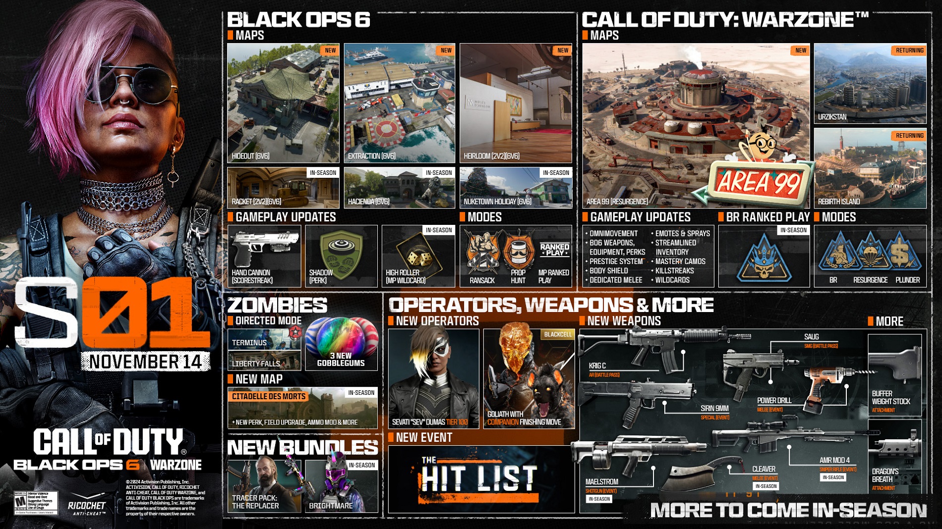 Activision представила новинки первого сезона в Call of Duty: Black Ops 6 и Warzone - изображение 1 Activision представила новинки первого сезона в Call of Duty: Black Ops 6 и Warzone - фото 1