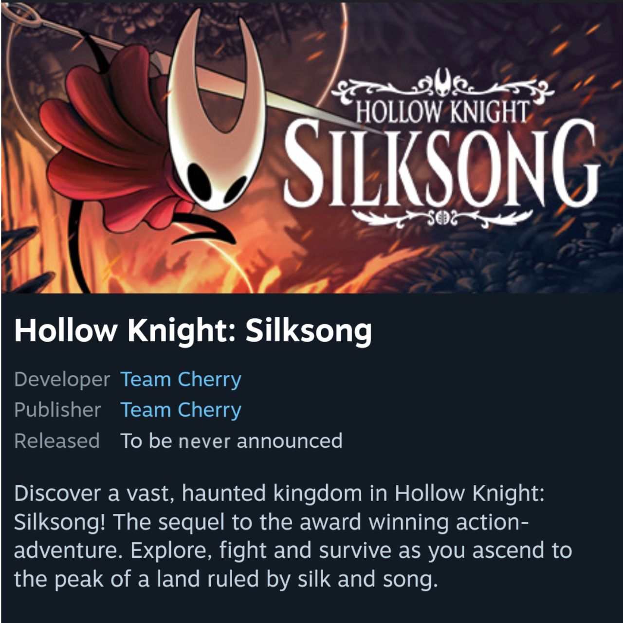 Поклонники Hollow Knight Silksong готовы к отмене игры через 729 дней без новостей - изображение 3 Поклонники Hollow Knight Silksong готовы к отмене игры через 729 дней без новостей - фото 3