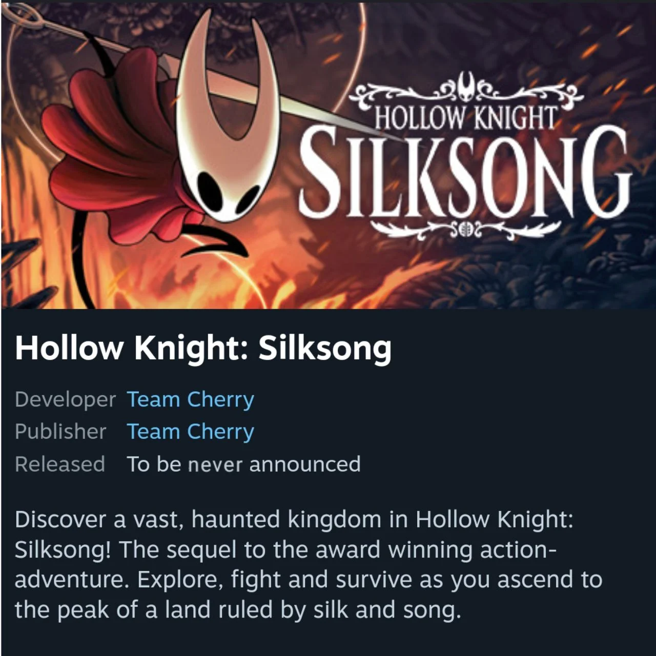 Поклонники Hollow Knight Silksong готовы к отмене игры через 729 дней без  новостей — Игромания