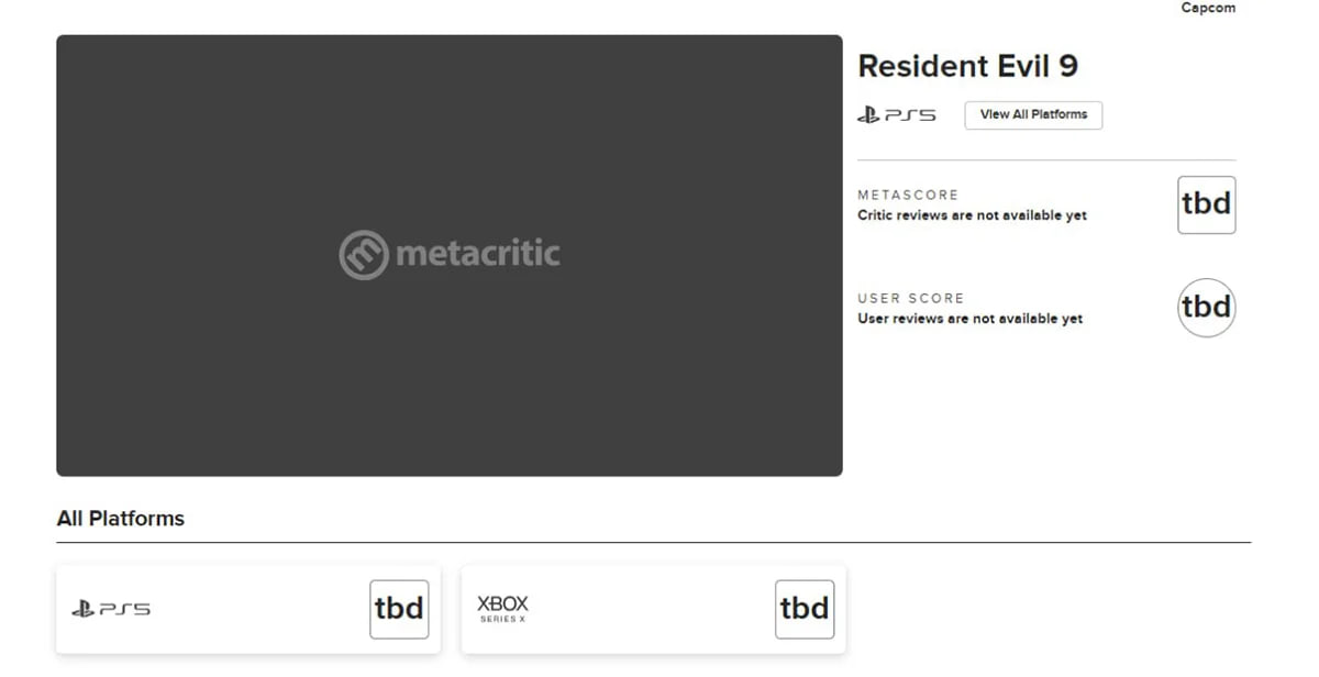 На агрегаторе Metacritic заметили страницу Resident Evil 9 - изображение 1 На агрегаторе Metacritic заметили страницу Resident Evil 9 - фото 1