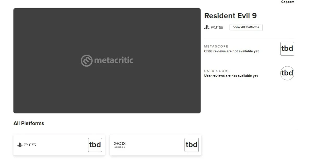 На агрегаторе Metacritic заметили страницу Resident Evil 9 - фото 1