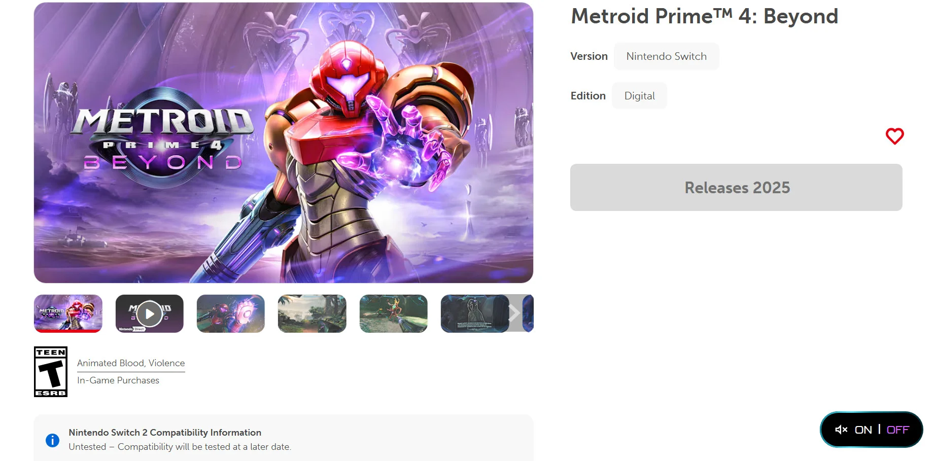 Metroid Prime 4: Beyond получила возрастной рейтинг