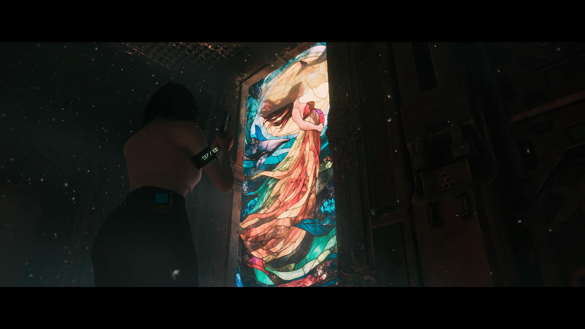 Витражи добавляют уникальности футуристическим железным коридорам.

Источник: видеоигра Code Violet