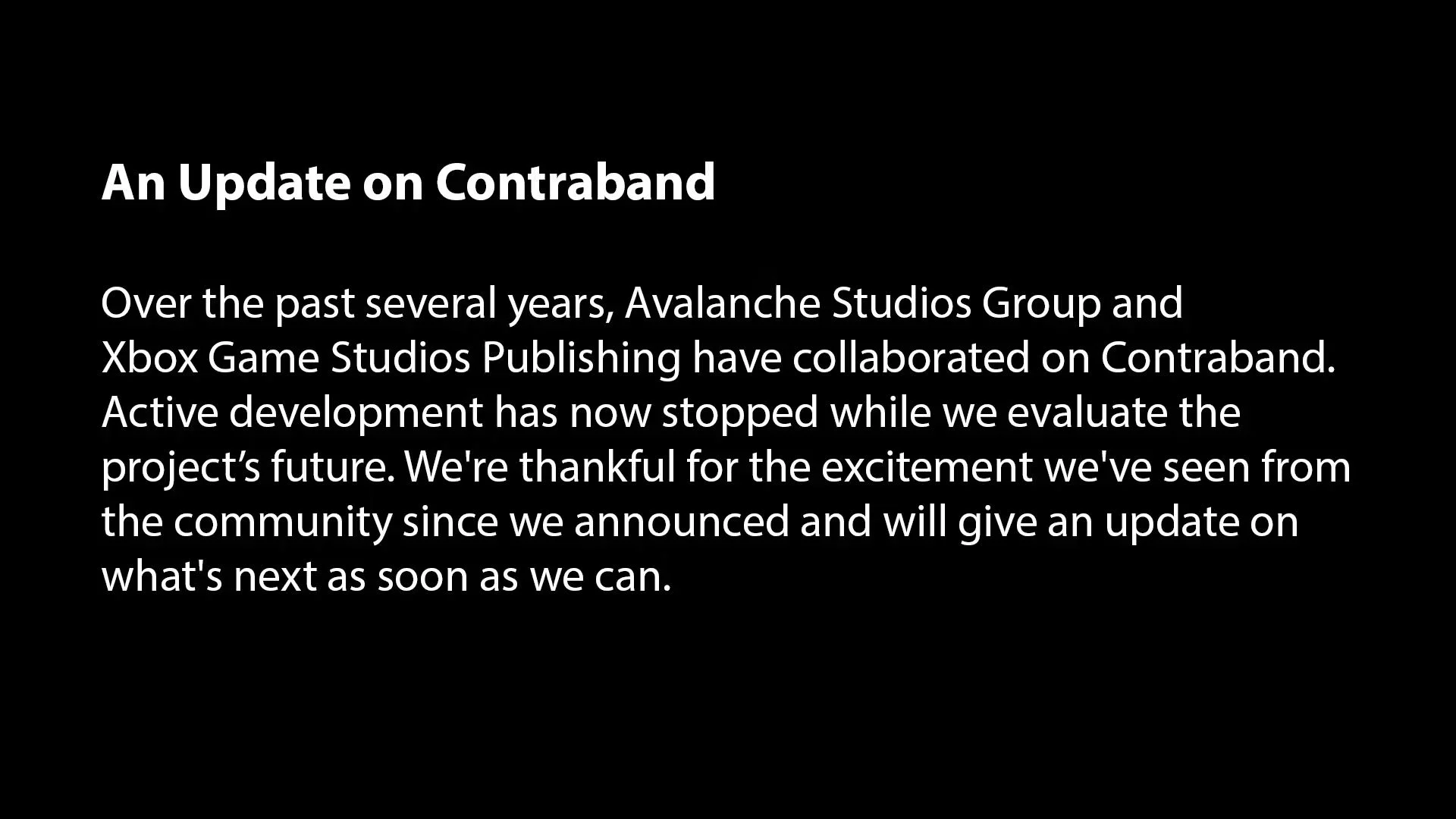 Contraband на паузе: что происходит с кооперативным боевиком от Avalanche?