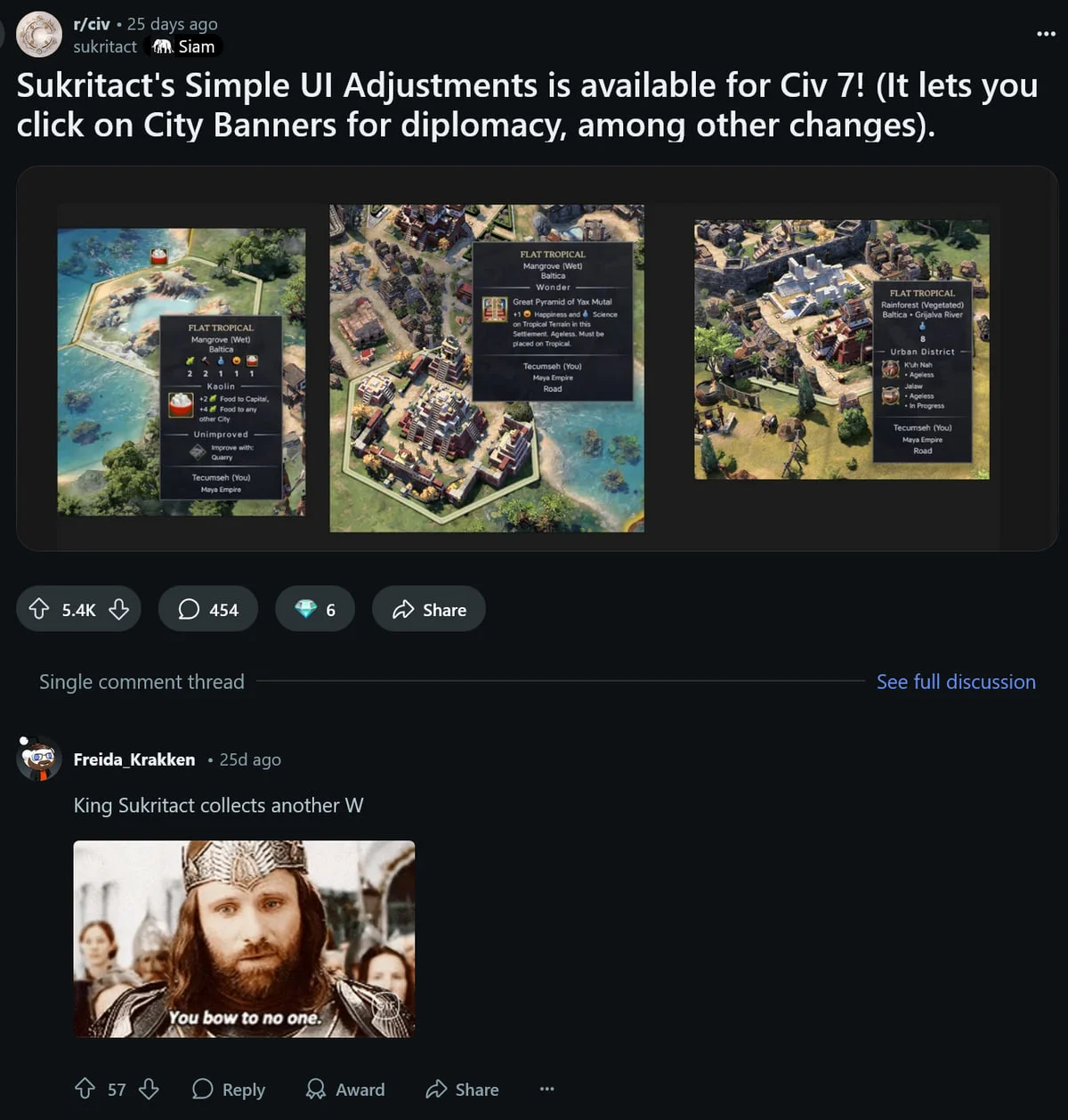 Разработчики Civilization 7 наняли популярного автора модов Sukritaсt для решения проблем игры.