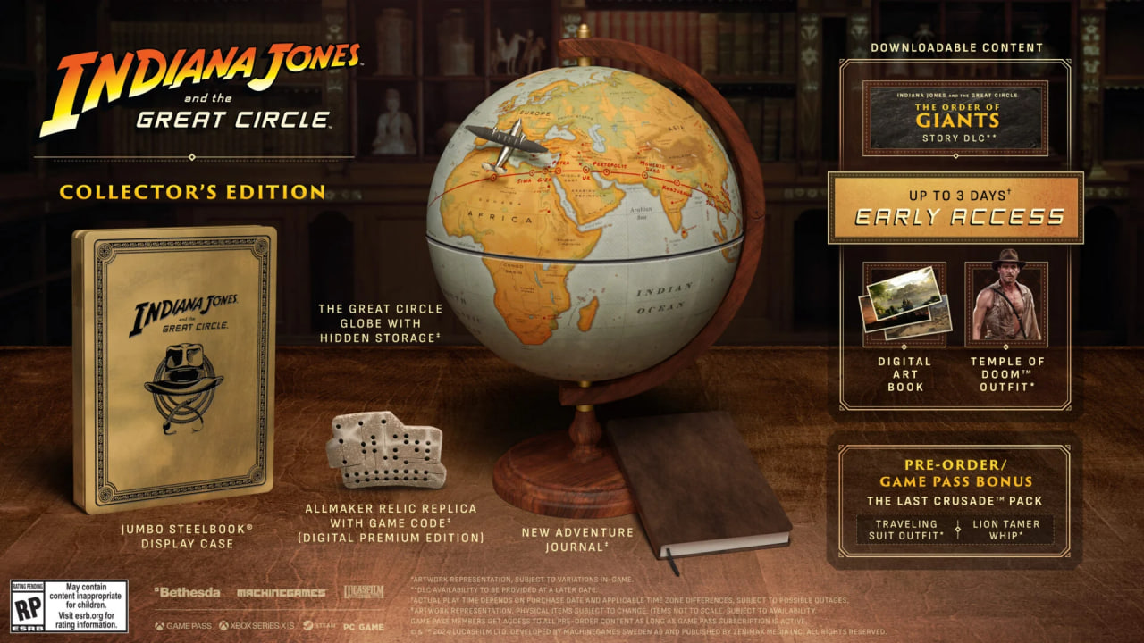 Обладатели коллекционного издания Indiana Jones and the Great Circle получат глобус и DLC - изображение 1 Обладатели коллекционного издания Indiana Jones and the Great Circle получат глобус и DLC - фото 1