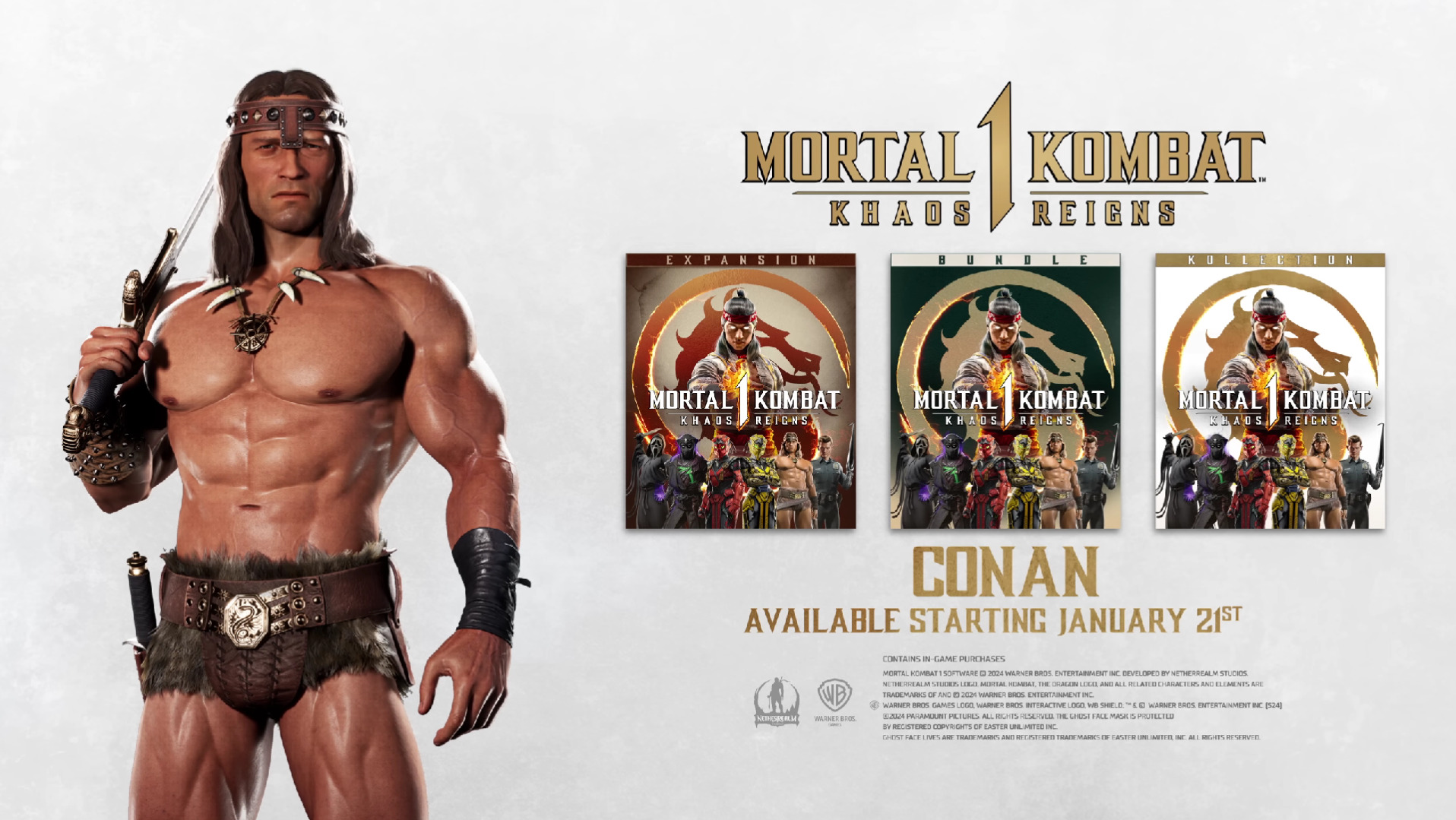 Конан-варвар уверенно сразил всех мечом в новом трейлере Mortal Kombat 1 - изображение 1 Конан-варвар уверенно сразил всех мечом в новом трейлере Mortal Kombat 1 - фото 1