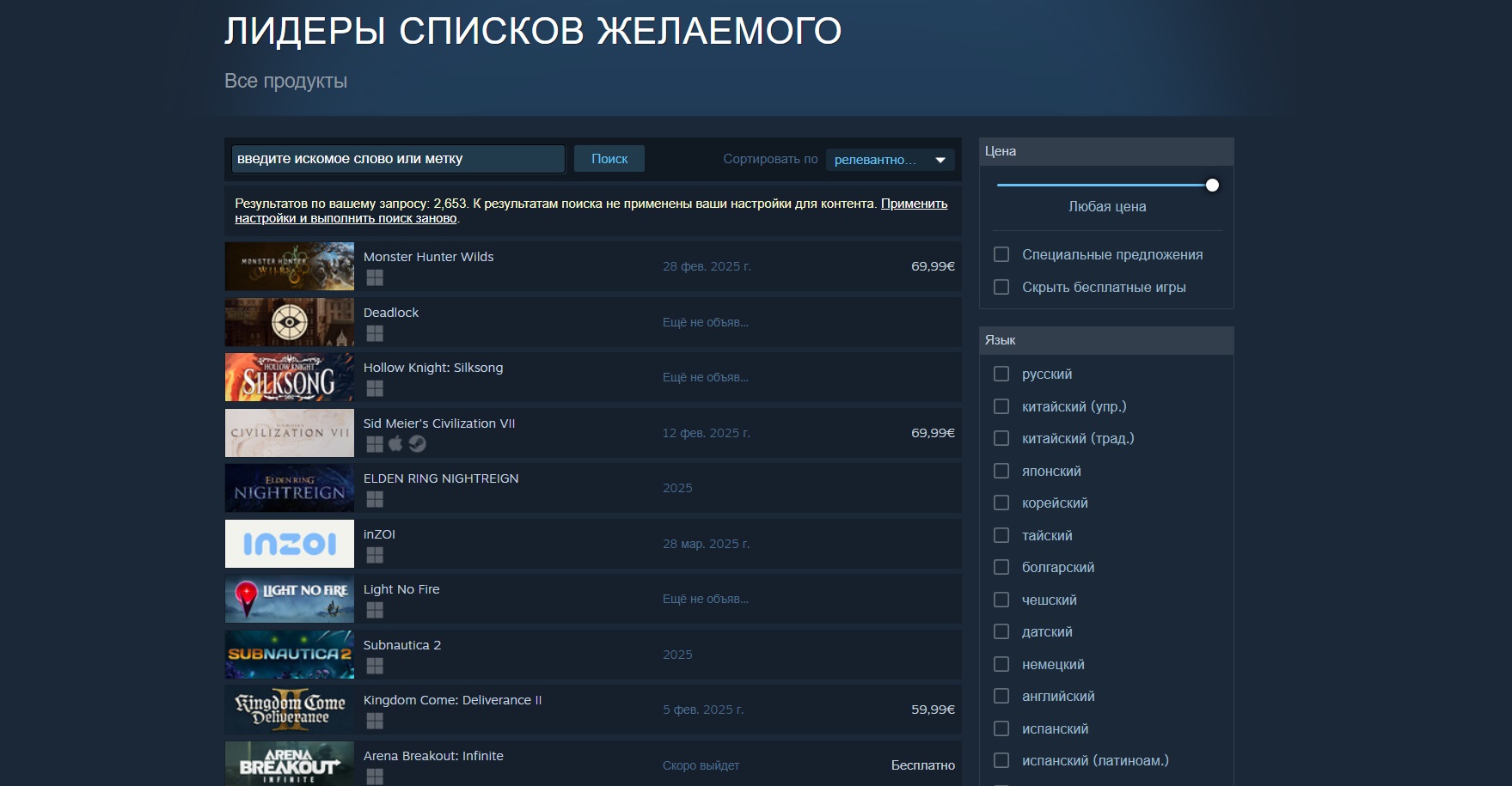 Hollow Knight: Silksong больше не лидер списка желаемого в Steam - изображение 1 Hollow Knight: Silksong больше не лидер списка желаемого в Steam - фото 1