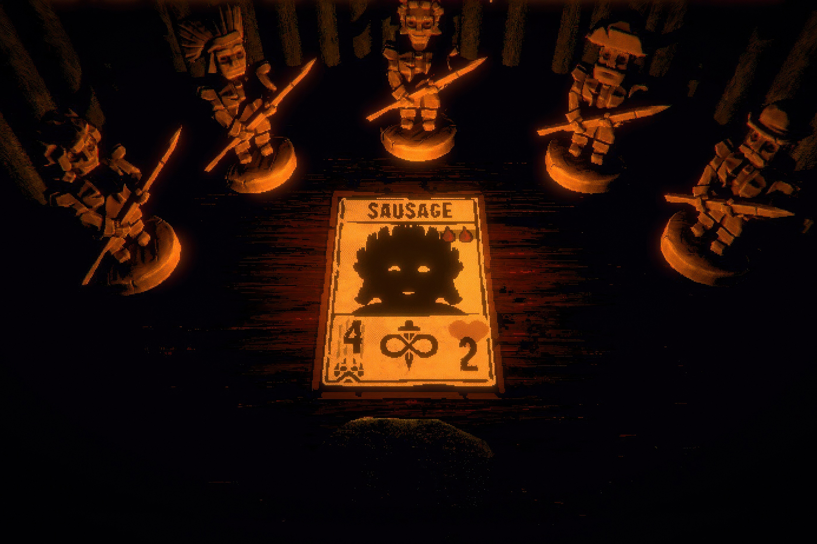 Визуальный стиль у проекта получился очень атмосферным.

Источник: видеоигра Inscryption