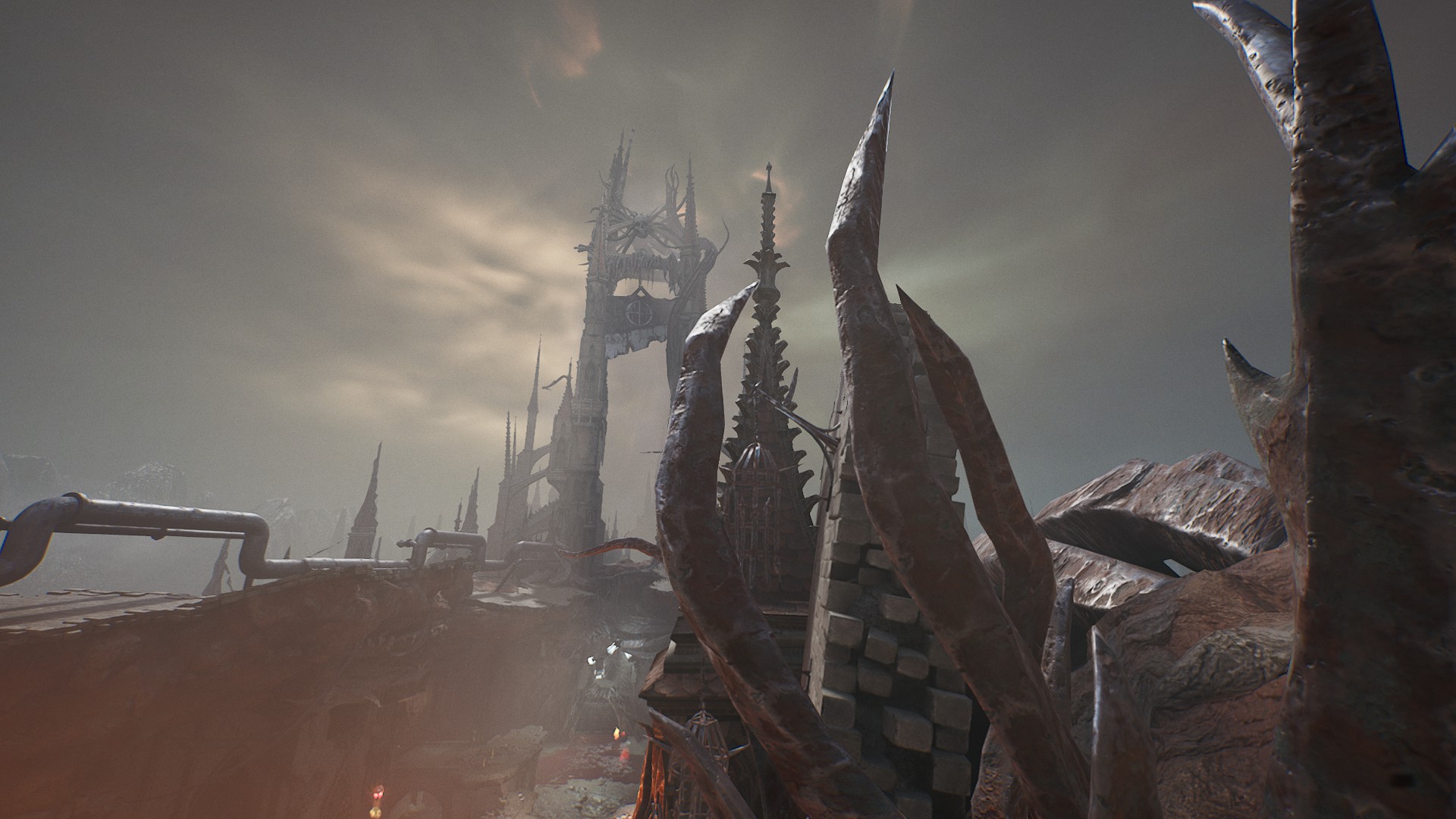 Разработчики не стесняются показывать эпичные ракурсы перед началом рейда.
Источник: видеоигра Painkiller