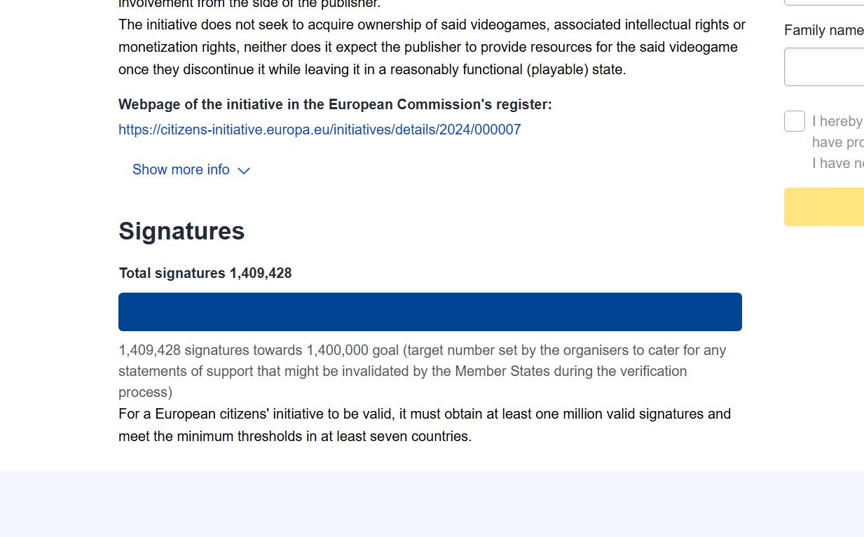 Петиция Stop Killing Games по спасению онлайн-игр столкнулась с анонимной жалобой - изображение 1 Петиция Stop Killing Games по спасению онлайн-игр столкнулась с анонимной жалобой - фото 1