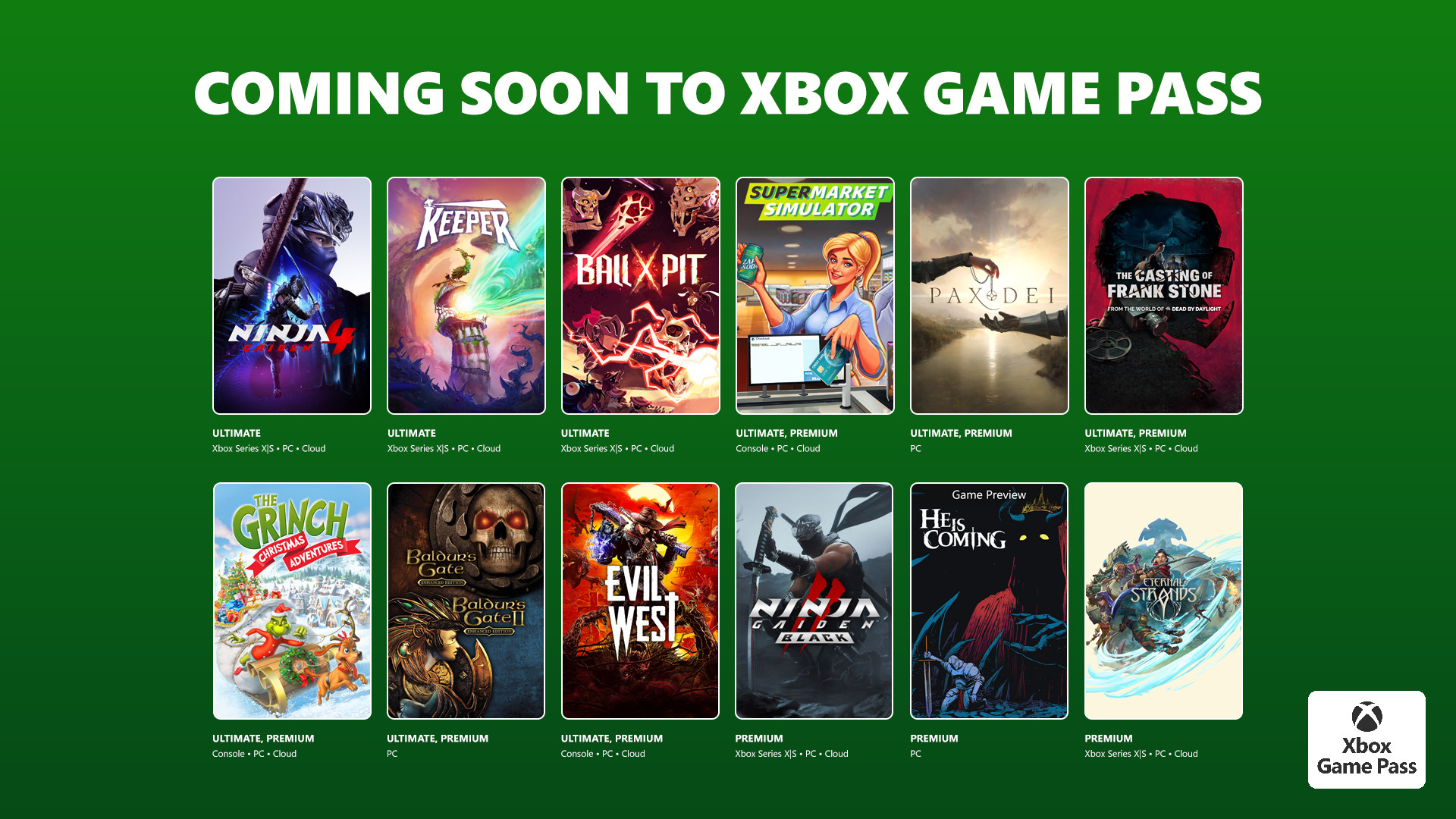 Новые игры в Game Pass на октябрь