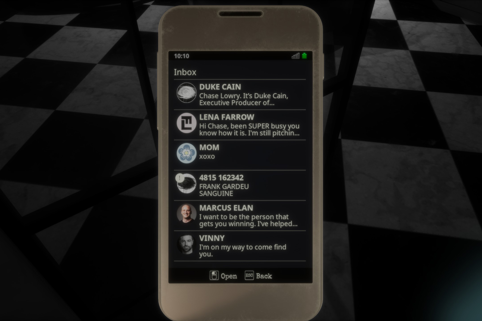Телефон главного героя
Источник: видеоигра Dead Take