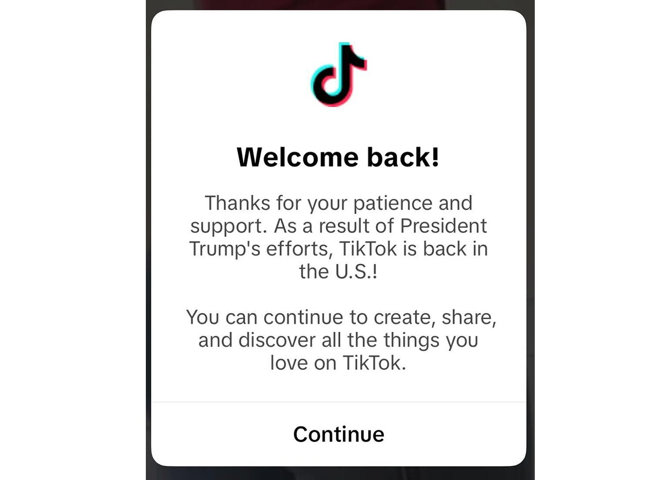 Работу TikTok в США возобновили - изображение 1 Работу TikTok в США возобновили - фото 1