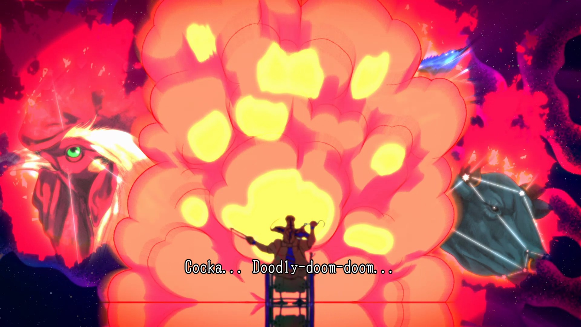 Презентация одного из боссов — полубредовая, кислотная и неадекватная.

Источник: видеоигра Hotel Barcelona