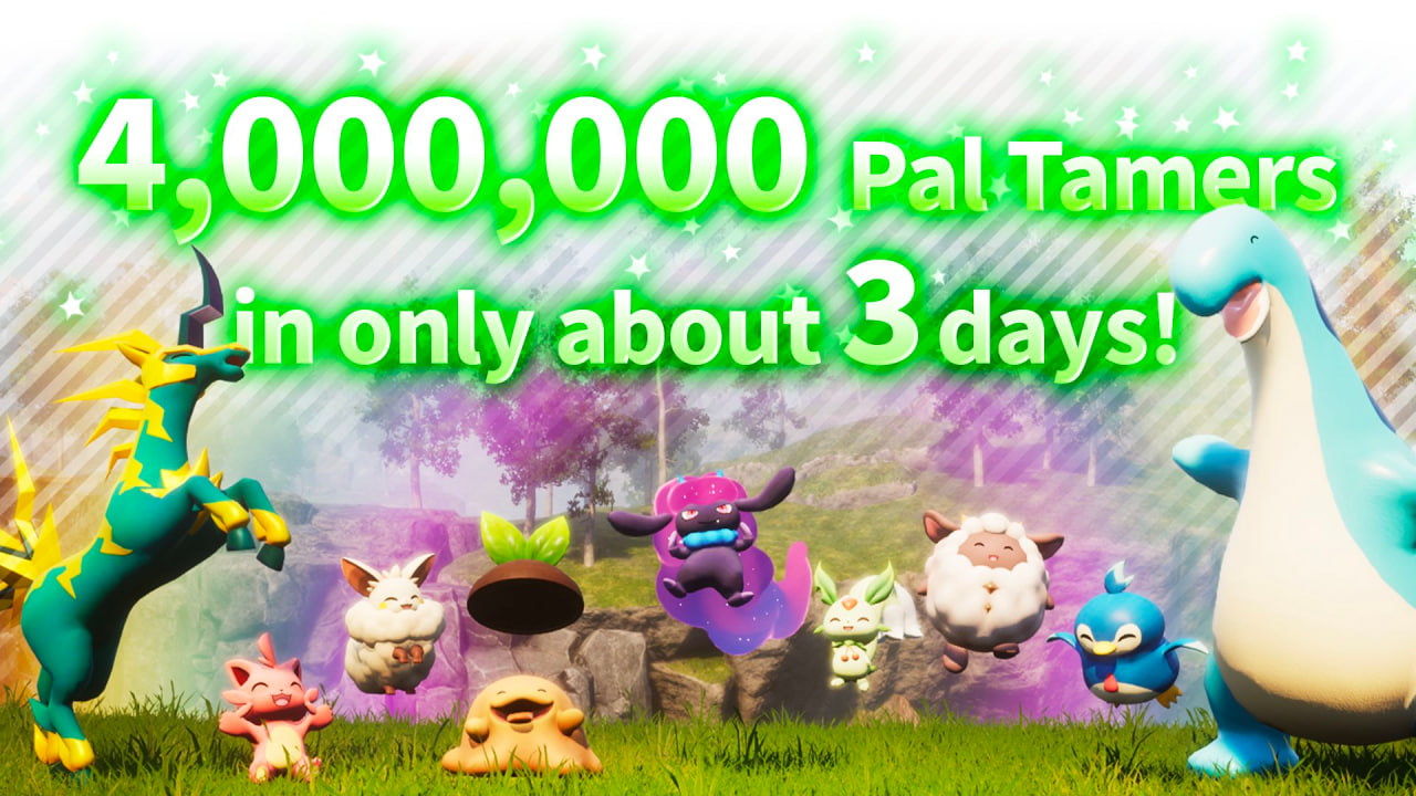 Продажи выживалки Palworld перевалили за 4 млн копий - изображение 1 Продажи выживалки Palworld перевалили за 4 млн копий - фото 1