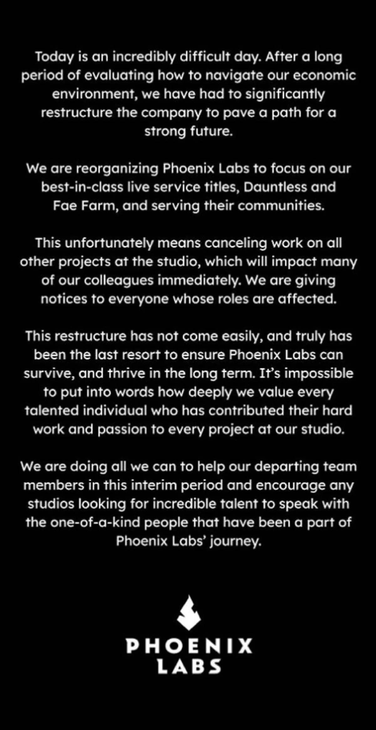 Авторы Dauntless из Phoenix Labs отменили новые игры и уволили сотрудников - фото 1