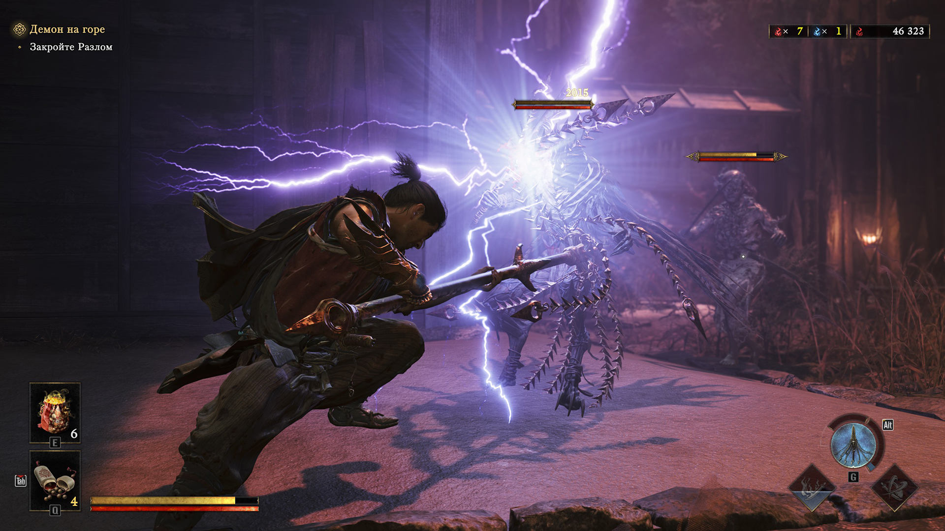 Врагов при желании можно и вилкой потыкать.

Источник: видеоигра Onimusha: Way of the Sword