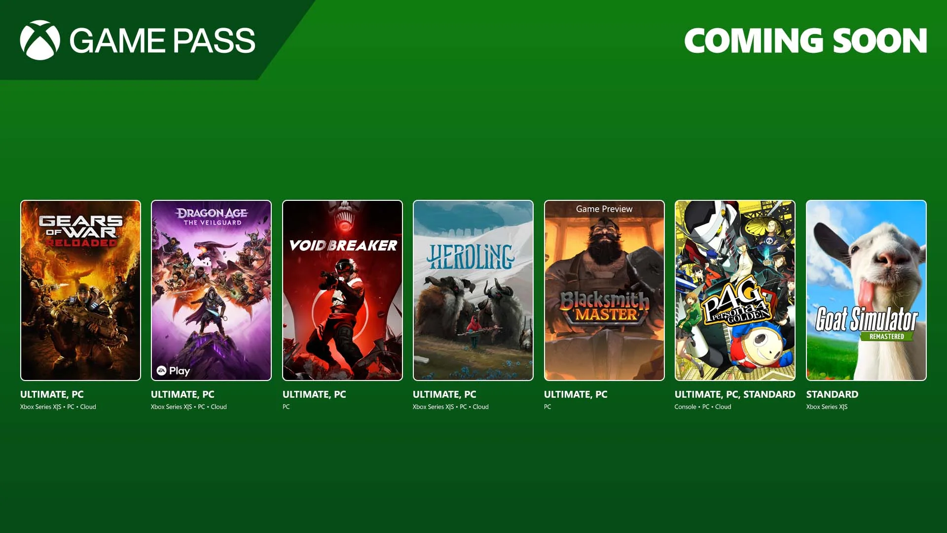 Август в Game Pass: от кузнечного симулятора до Dragon Age с козлами