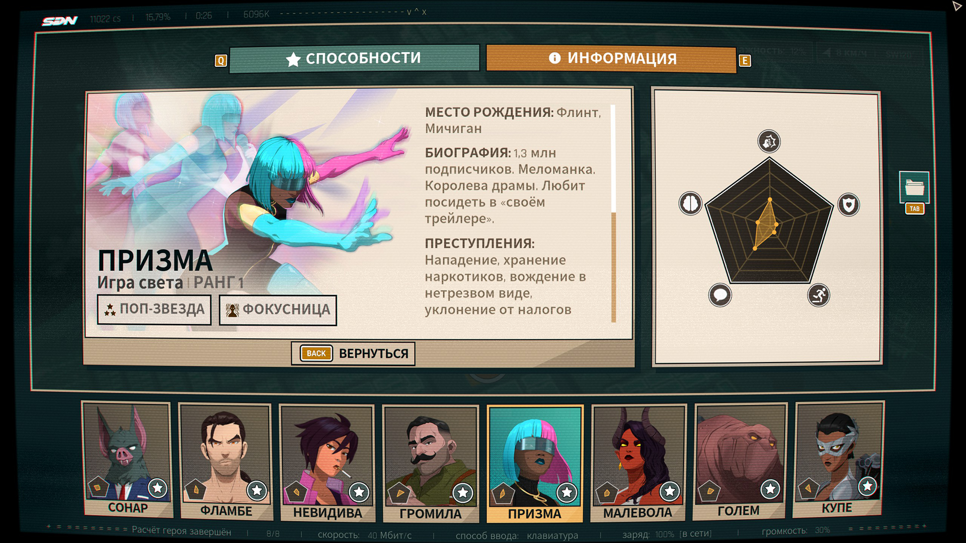 Каждый член команды имеет собственное досье
Источник: видеоигра Dispatch