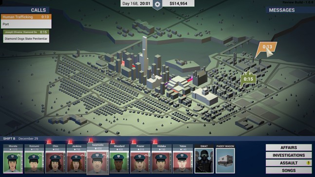 У каждого дня свой набор событий, расставленных по карте вручную.  Если переигрывать день снова и снова, через пару-тройку попыток вы  наизусть выучите, что должно произойти в эту смену.

Источник: видеоигра This is the Police