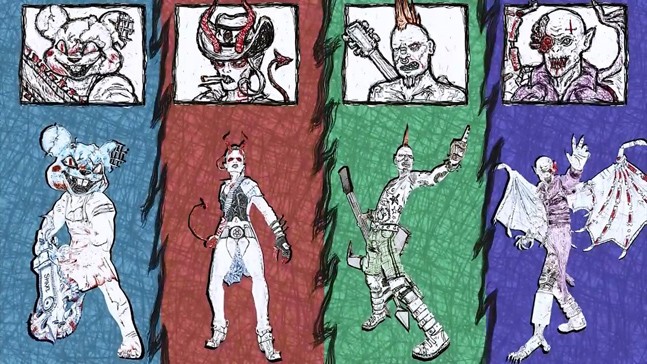 Нарисованные маньяки выходят на смертный бой. Предварительный обзор Drawn to Death - изображение 2 Нарисованные маньяки выходят на смертный бой. Предварительный обзор Drawn to Death - фото 2