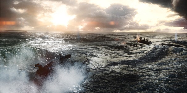 В шторм лодки неистово бьет волнами, но солдат, к счастью, не смывает за борт.

Источник: видеоигра Battlefield 4