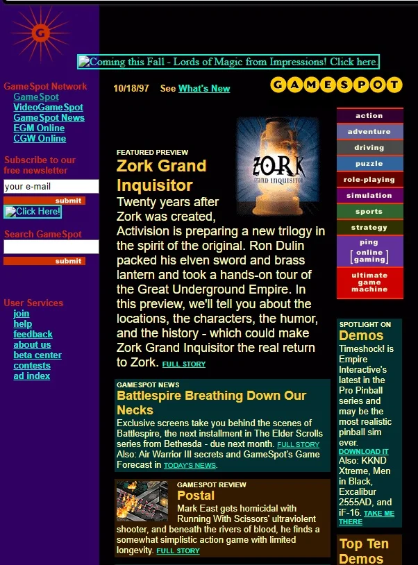 Как выглядели игровые сайты 22 года назад? Ретроспектива ко дню рождения Игромании - фото 8