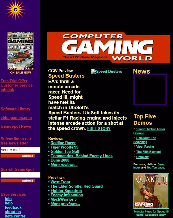 Как выглядели игровые сайты 22 года назад? Ретроспектива ко дню рождения Игромании - фото 1
