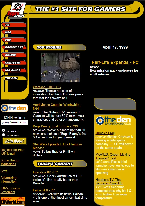 Как выглядели игровые сайты 22 года назад? Ретроспектива ко дню рождения Игромании - фото 16