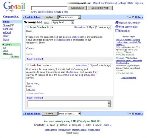 Gmail. Революционный почтовый сервер от Google - изображение 2 Gmail. Революционный почтовый сервер от Google - фото 2