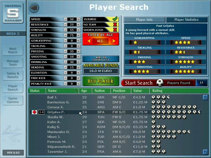 Universal Soccer Manager - кадр 1