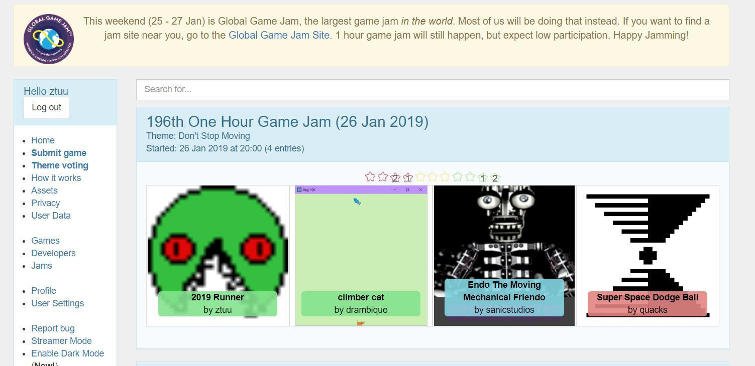 2019 runner (1 hour game jam 196) (itch) - кадр 1