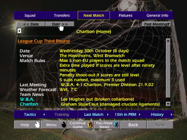 Championship Manager: Season 02/03 - кадр 1
