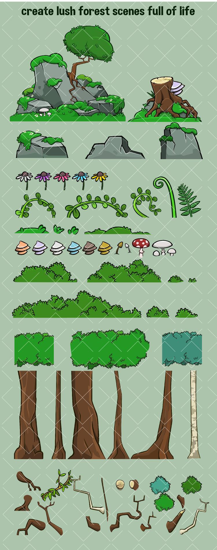 Mega forest creation pack (itch) - кадр 1