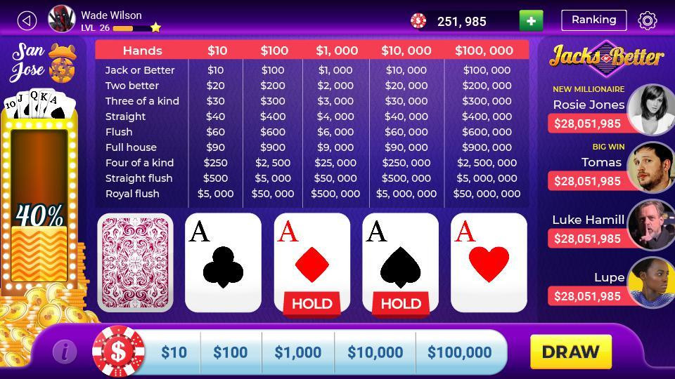 Jacks or Better Reach Vegas Video Poker Game (itch) - кадр 1