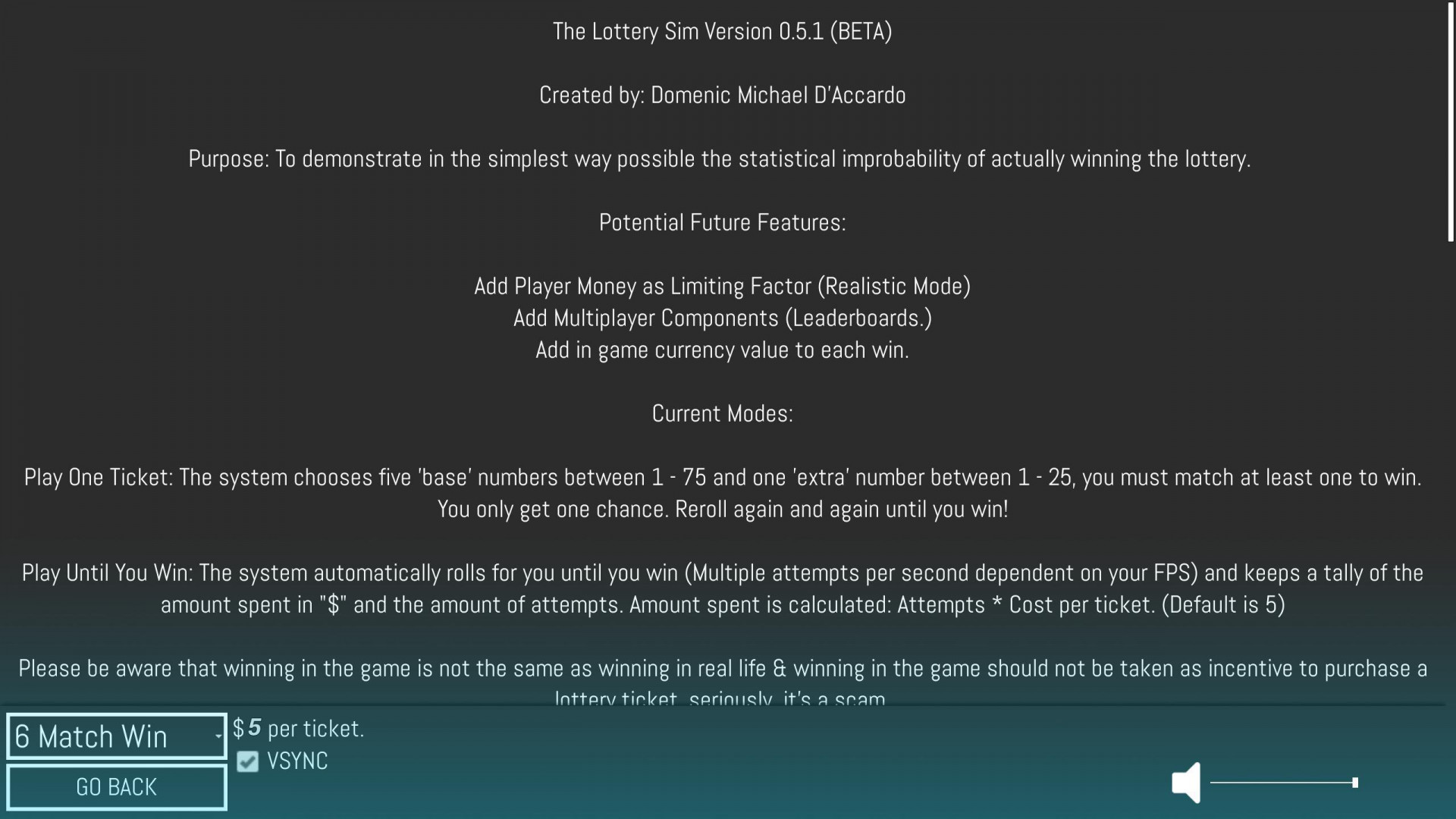 The Lotto Sim (Beta) (itch) - кадр 1