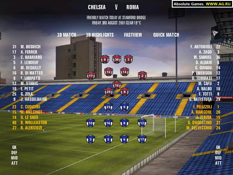 FA Premier League Football Manager 2002 - кадр 1