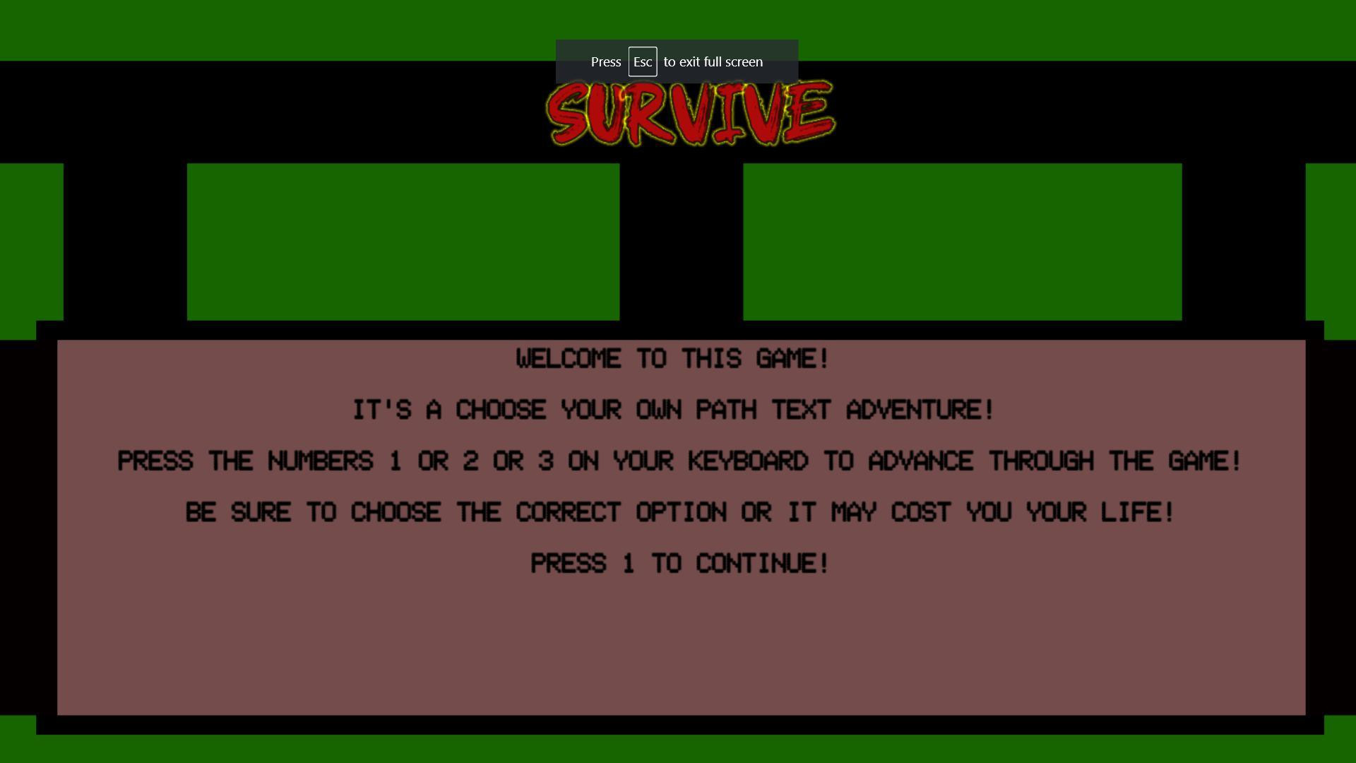Survive (Text101) (itch) - кадр 1