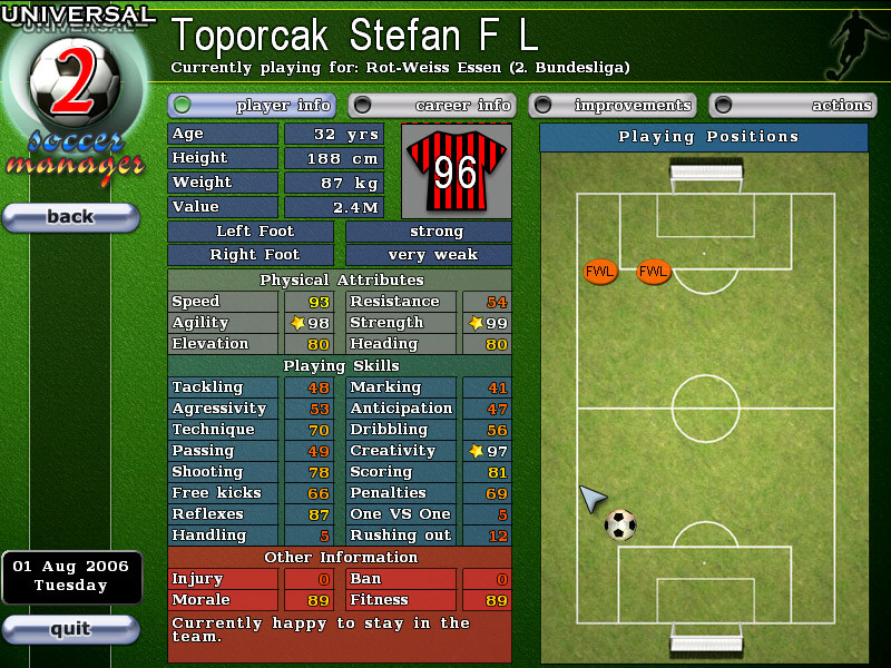 Universal Soccer Manager 2 - кадр 1