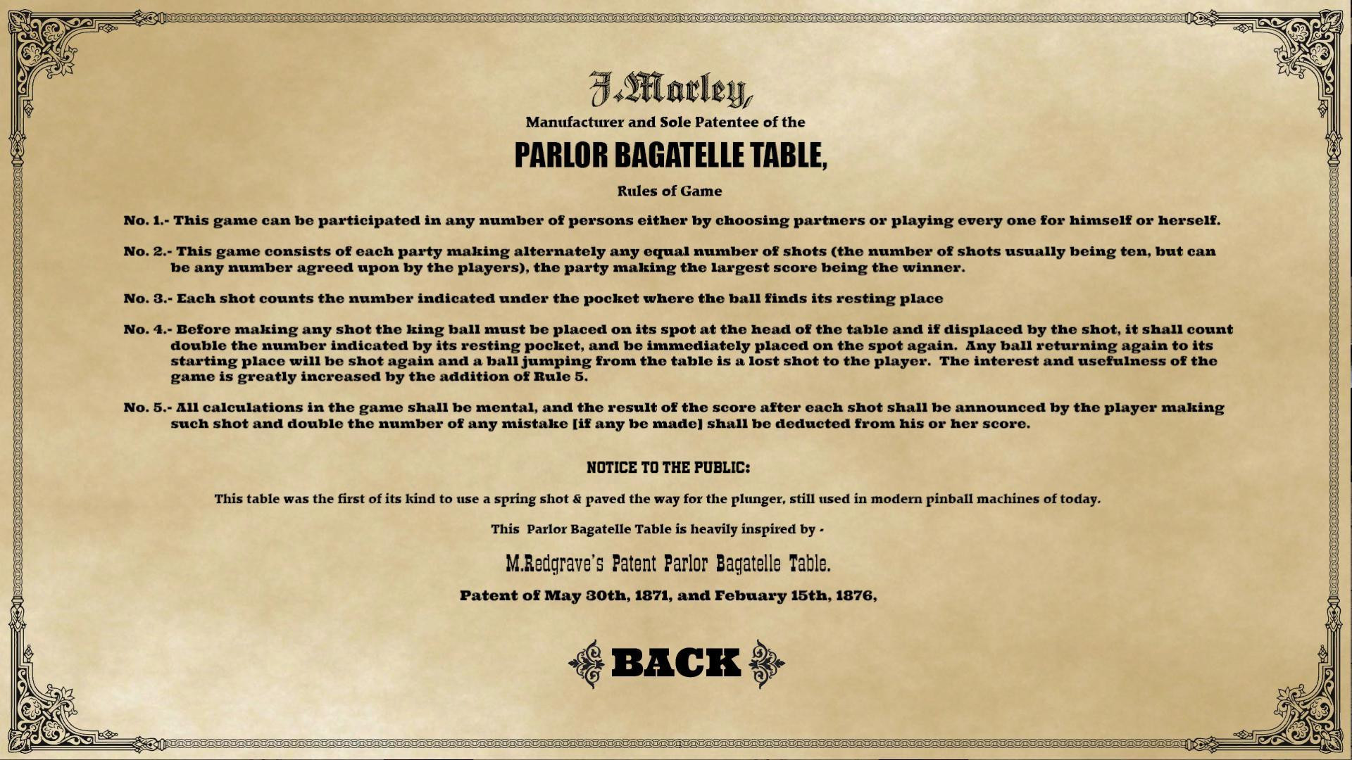 PARLOR BAGATELLE (itch) - кадр 1