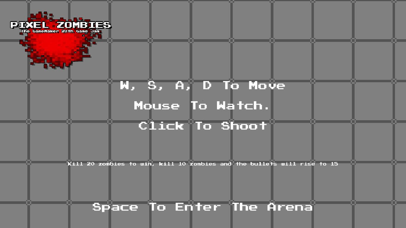 Pixel Zombies GME - The GameMaker 20th Game Jam (itch) - кадр 1