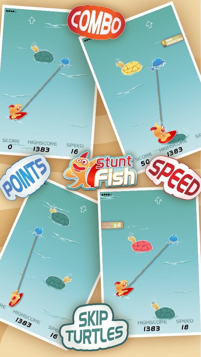 Stunt Fish - Make your goldfish jump through as much turtles as you can to get more points - кадр 1
